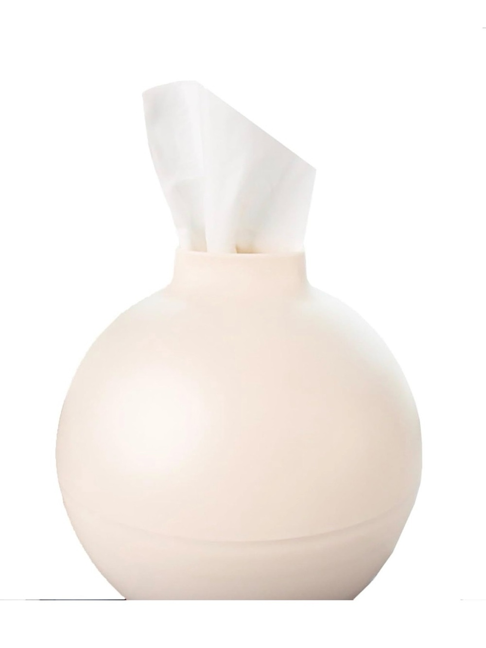 Beige Round Sculpted Modern Tissue Holder